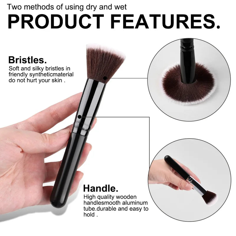 14-Piece Makeup Brush Set with Fluffy Foundation Blush Eyeshadow Blending Tools - Multiple Handle Colors