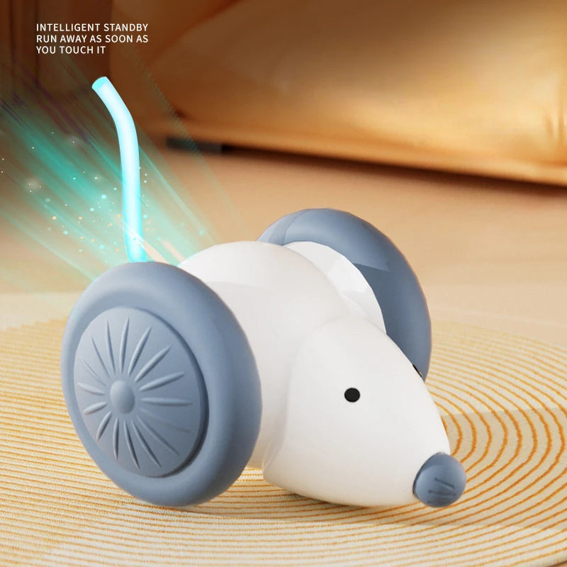 Interactive Electric Cat Toy Mouse Car with Rechargeable Battery - Intelligent Obstacle Avoidance