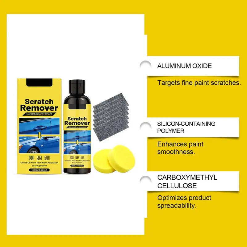 Car Scratch Removal Kit - Deep Paint Repair with Sponges - 100g