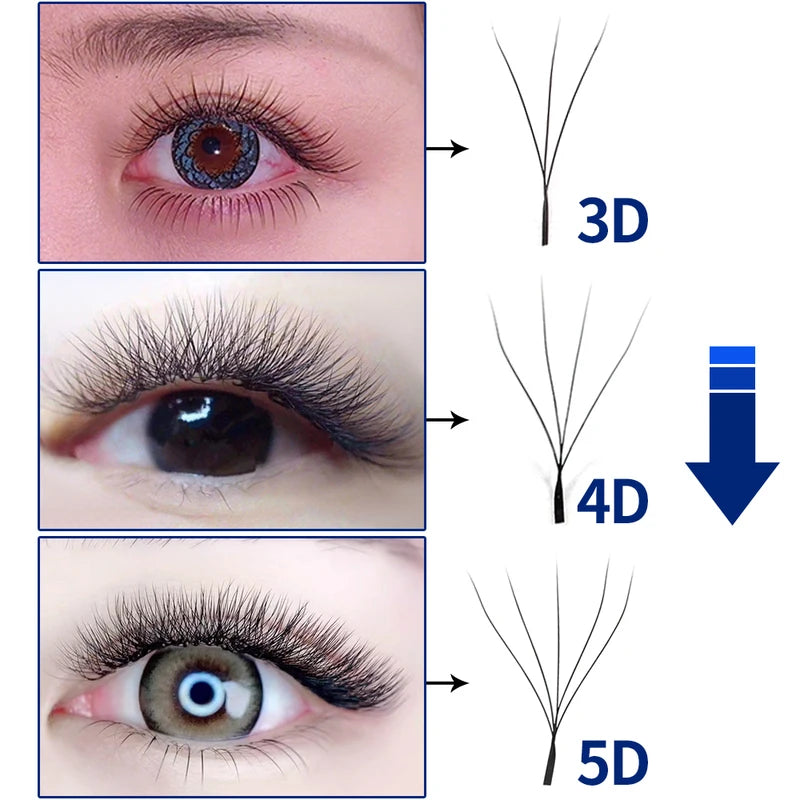 False Eyelash Extensions Mega Volume 3D 4D 5D W Shape Faux Mink Natural Soft Lashes