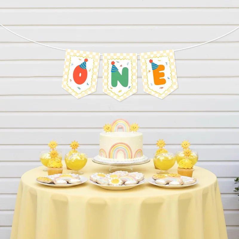First Birthday Party Decorations Ribbon Garland Banner Bohemian Style Kids Baby Shower