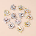 Crystal Star Moon Charms Pendants for Jewelry Making - Mix of 5 Pieces