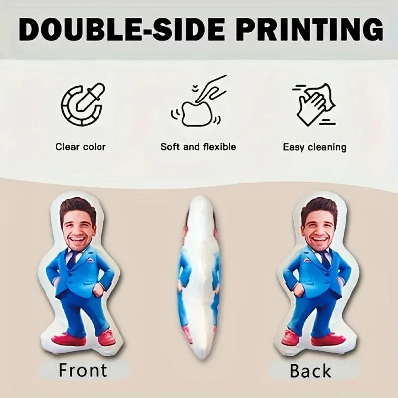 Personalized Custom Doll Pillow - Photo Face Design for Home & Gifts