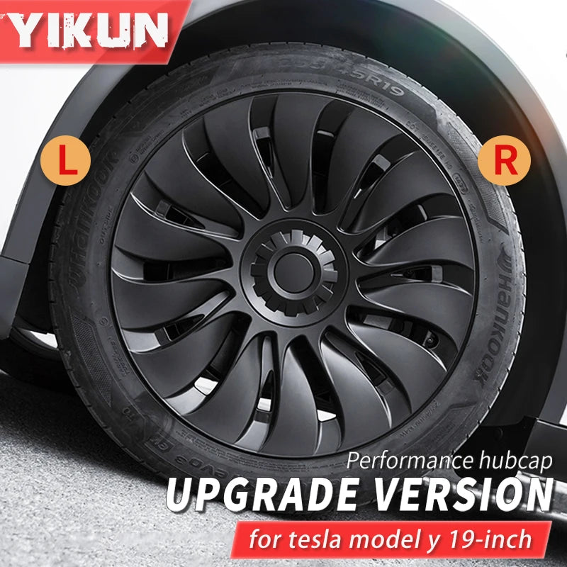 Tesla Model Y 19 Inch Wheel Hub Caps Set - Performance Rim Covers, Multiple Colors
