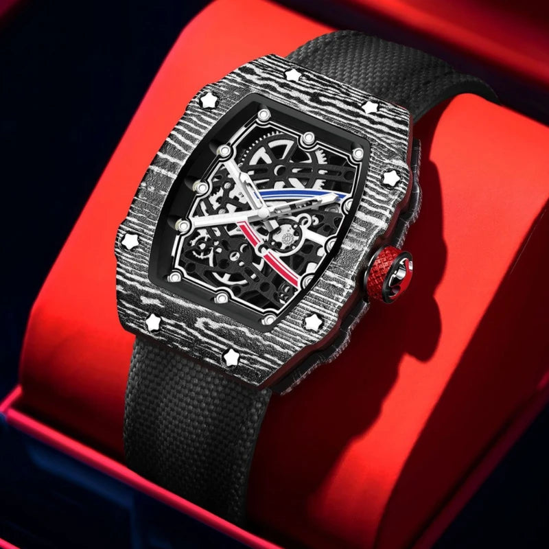 Luxury Men's Quartz Tonneau Watch Waterproof Fashionable AAA Brand