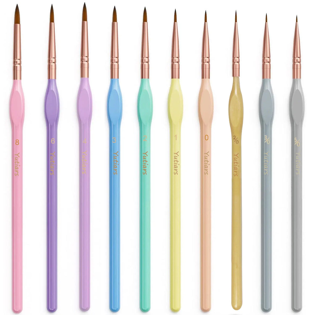 10-Piece Fine Detail Paint Brush Set for Miniatures, Nails, Face & Art