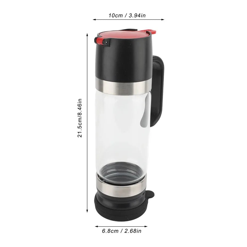 Honey Dispenser 350ml Glass Syrup Bottle with Handle Drip-Free Pouring