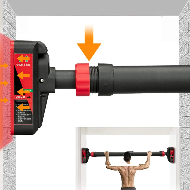 Adjustable Pull-Up Bar with Level Gauge 69-92cm Heavy Duty Doorway Fitness Equipment