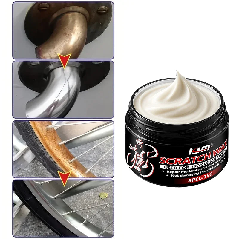 Bicycle Scratch Repair Wax for Frame Polishing and Shine Enhancement - Multi-Surface Bike Care
