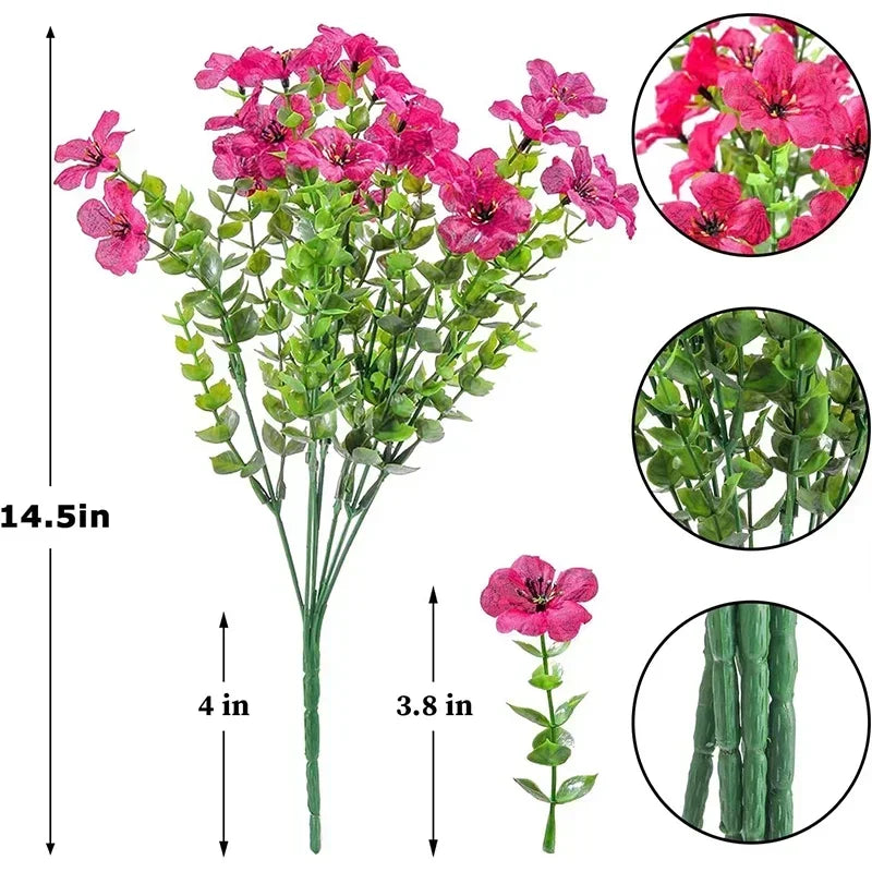 Outdoor UV-Resistant Faux Plants for Garden & Indoor Decor - Fake Flowering Plants