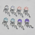 8pcs Ocean Animal Enamel Charm Beads for Jewelry Making - Jellyfish Dangle 40x22mm