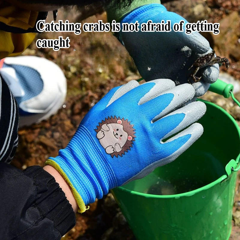 Kids Latex Gloves Waterproof Puncture-Resistant Protective Work Gloves for Children
