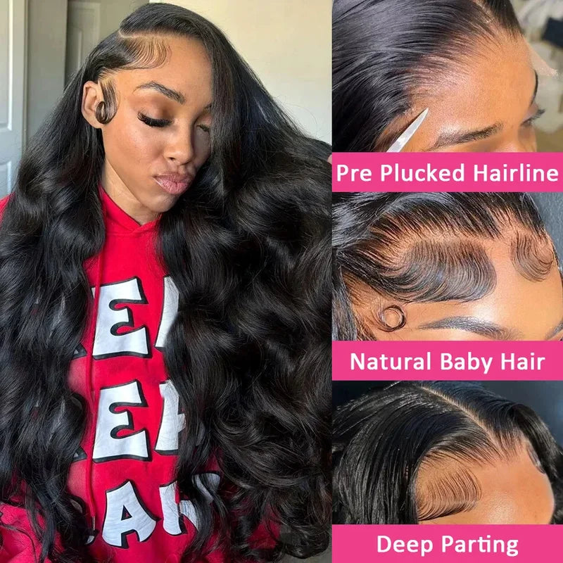 High Density Human Hair Wigs 18-44 Inch Body Wave Lace Front & Closure