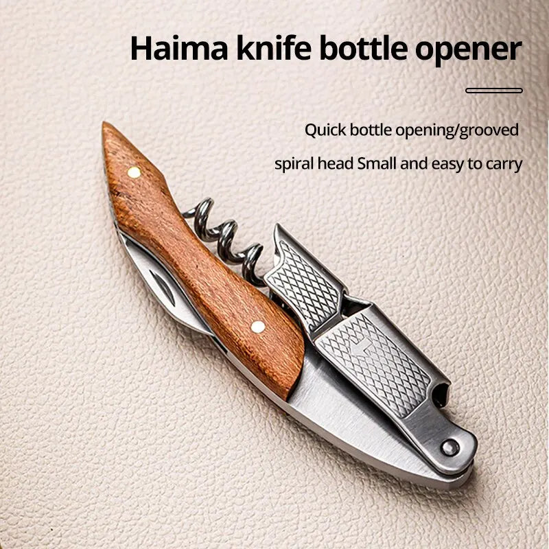 Stainless Steel Wine Corkscrew & Bottle Opener Set - Portable Multifunctional Bar Tool