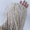 Natural Freshwater Pearl Beads for Jewelry Making - 7-8mm Round Isolated Wholesale DIY Necklace & Bracelet Supplies