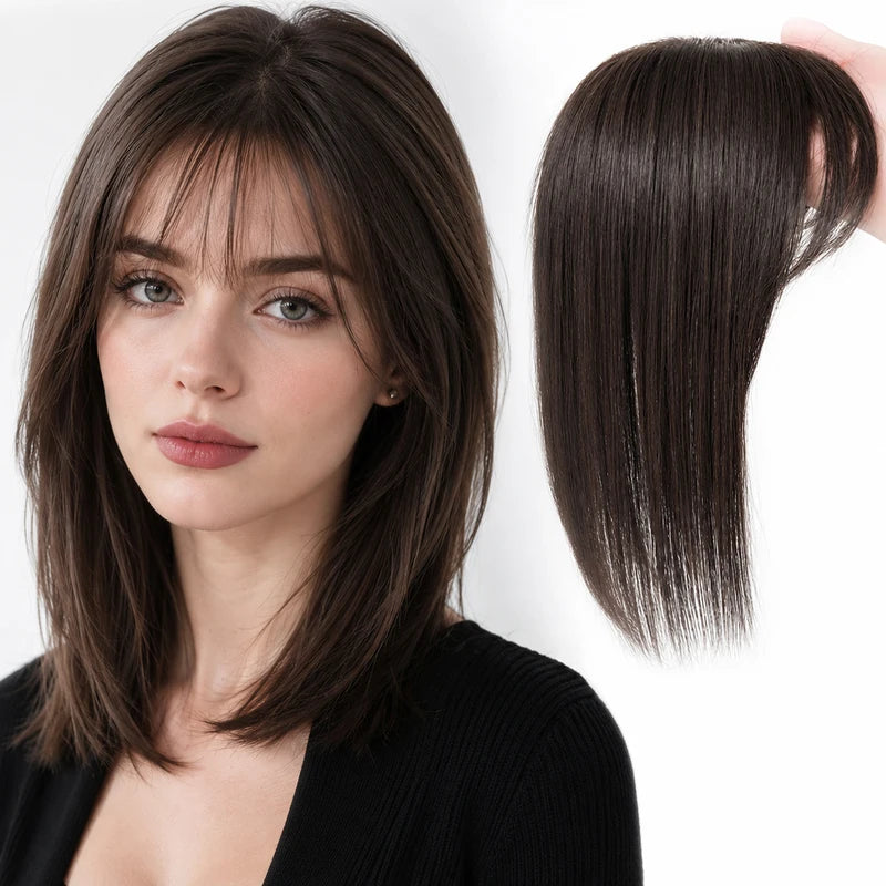 Breathable Skin Silk Base Hair Topper for Women - Virgin Human Hair Cover with Clips