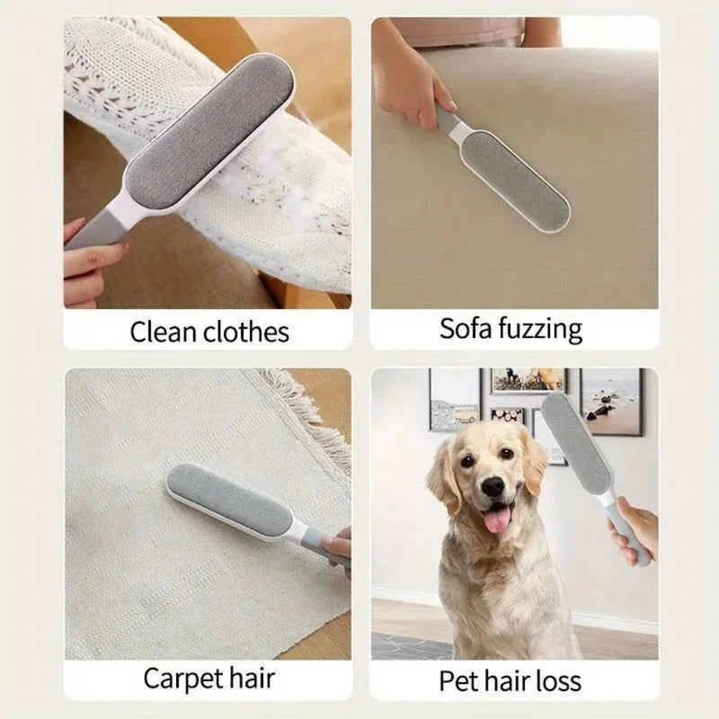 Double-Sided Pet Hair Remover Brush for Clothes, Furniture & Carpet Cleaning