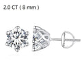 Moissanite Stud Earrings 0.5-3CT in Sterling Silver for Women Wedding Jewelry