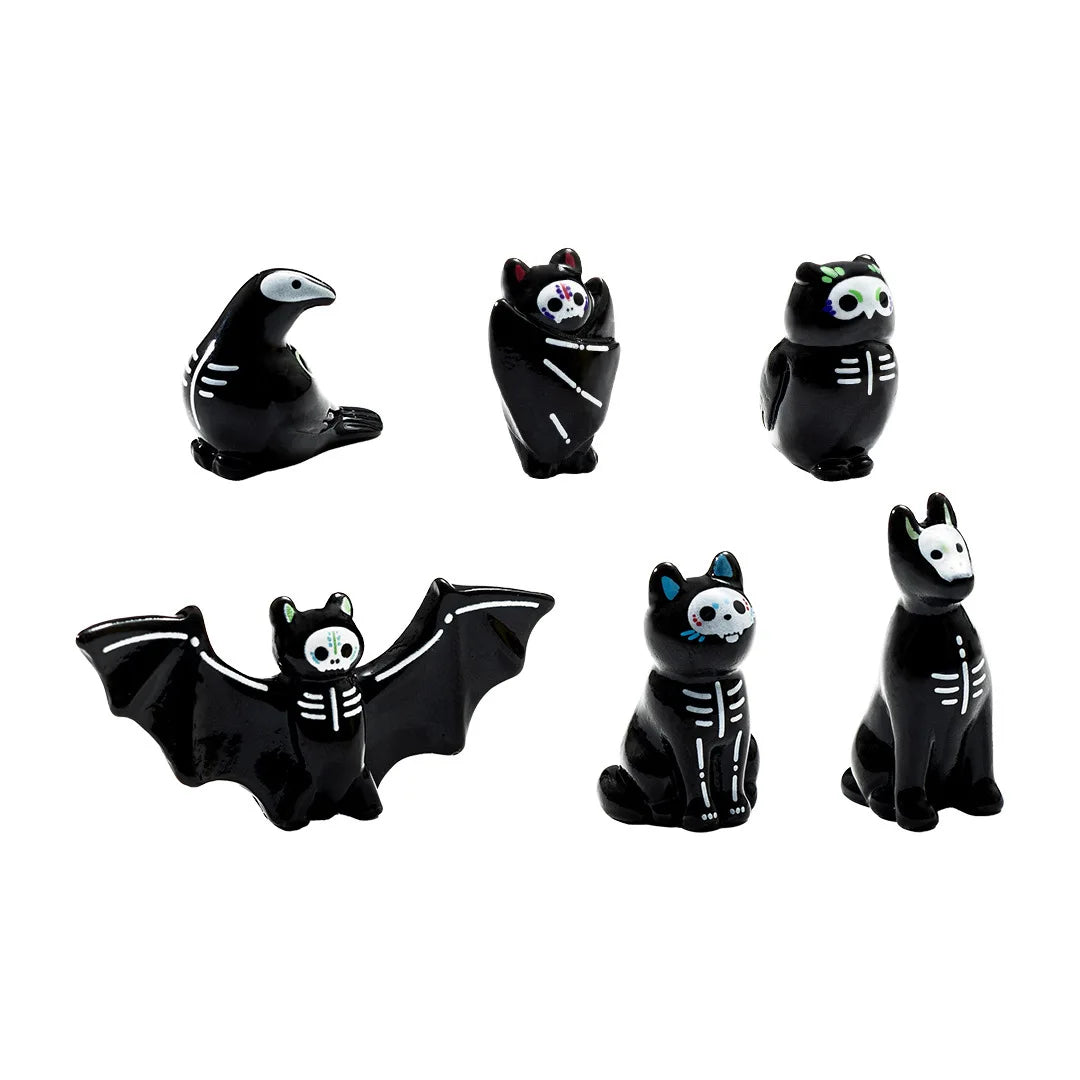 Halloween Mini Ghost Owl Bat Figurine Set - Decoration & DIY Accessories