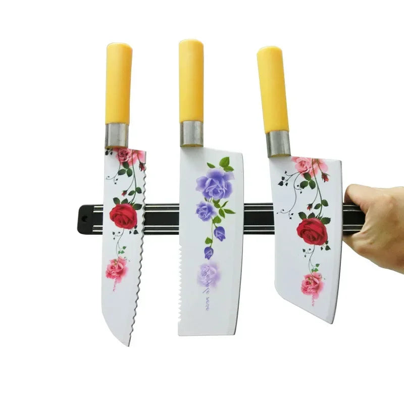Magnetic Stainless Steel Wall-Mount Knife Holder - Kitchen Organizer