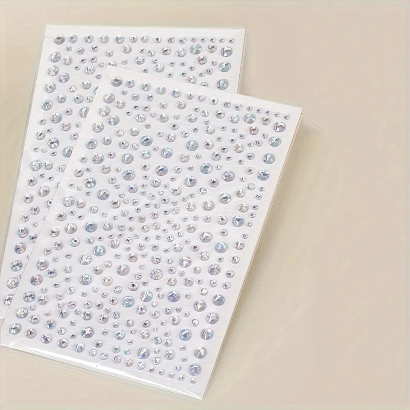 DIY Face & Eye Makeup Rhinestone Stickers - Multicolor Self-Adhesive Gems