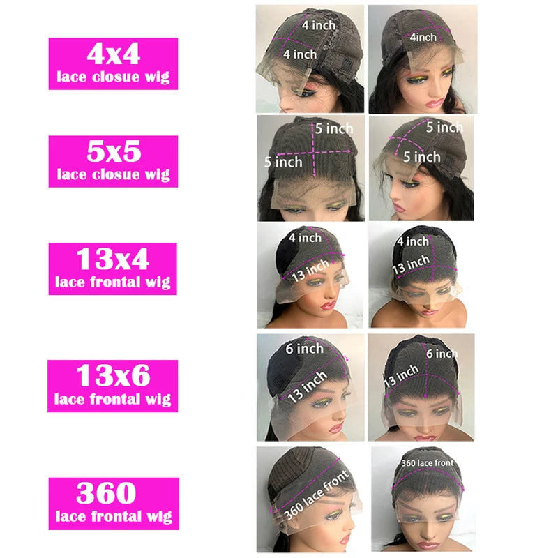 Deep Wave Human Hair Wig 13x6 HD Transparent Lace 220 Density Curly Front Wigs