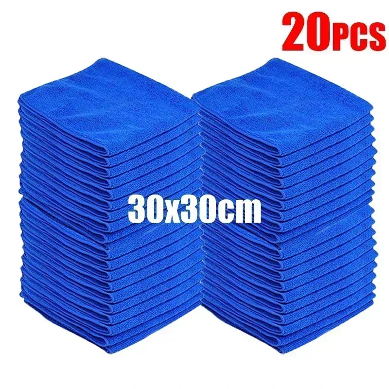 20 Pack Microfiber Car Wash Towels Drying Cloths Auto Detailing & Household Cleaning