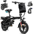 Folding Electric Bicycle 20MPH 560W Motor 48V Removable Battery 14-Inch Commuter Bike