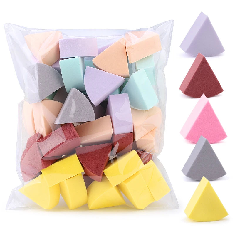 Triangle Makeup Blender Sponges Set - Liquid Foundation Powder Wet & Dry Use