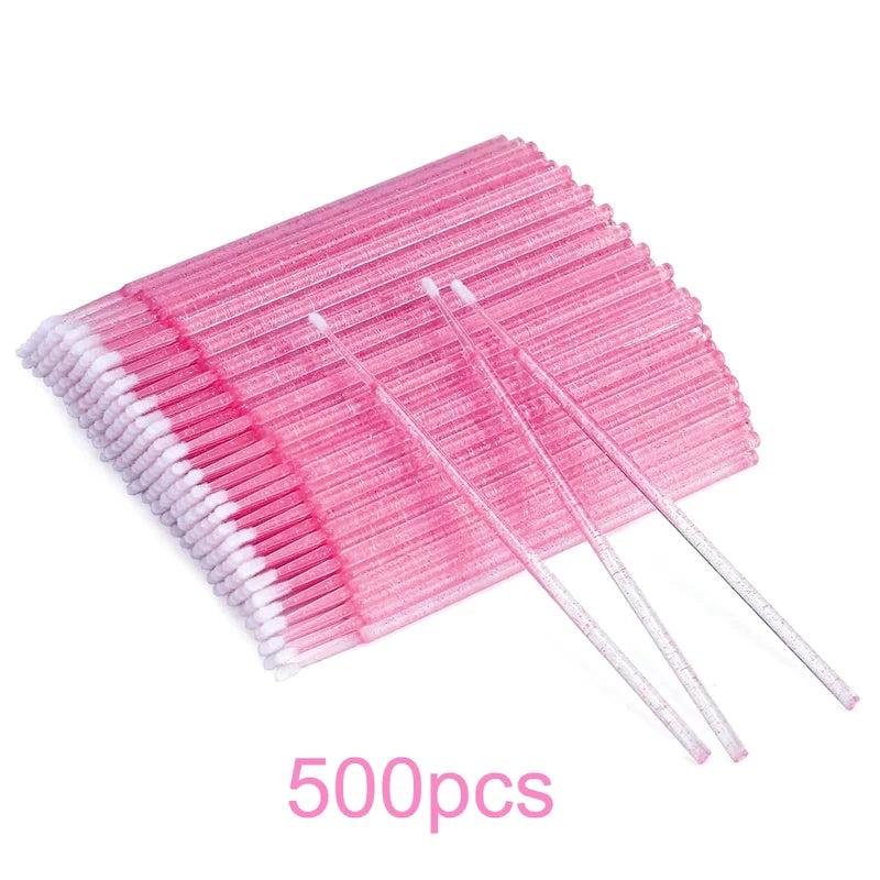 Micro Cotton Swabs & Lip Mascara Wands 500-Piece Makeup & Eyelash Extension Applicators