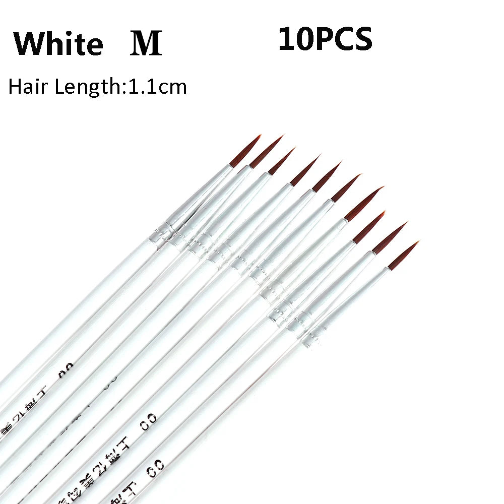 10Pcs Fine Hand Painted Art Drawing Pen Set - Thin Hook Line Makeup & Cosmetics Brushes