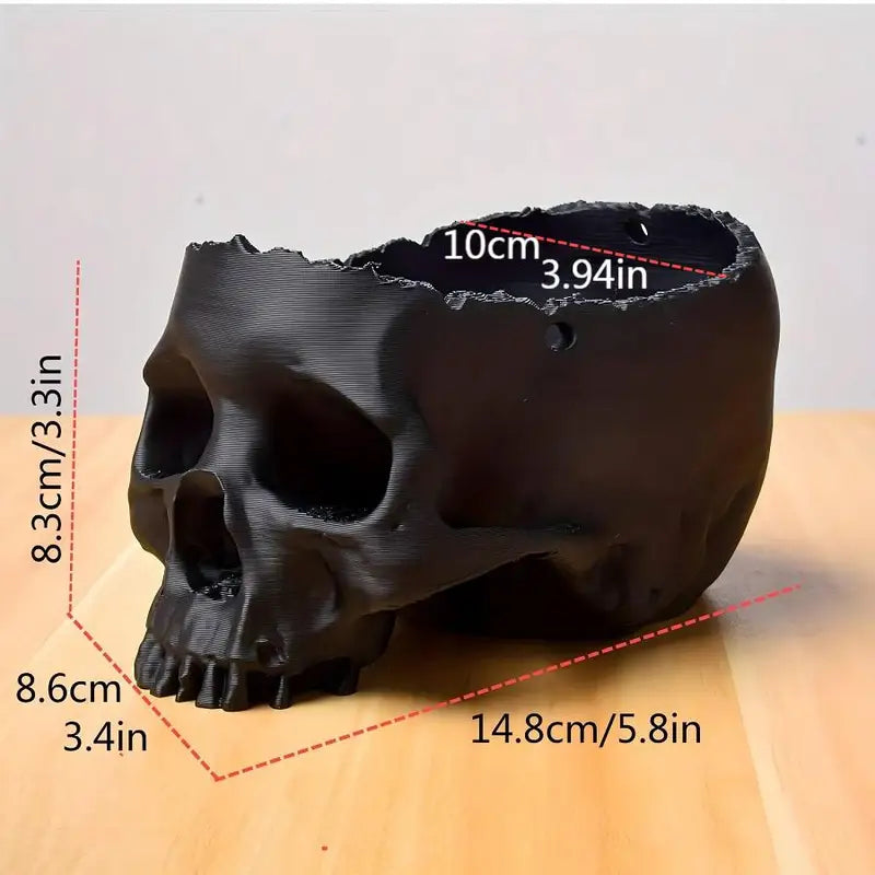 Dark Gothic Skull Hanging Flowerpot - 3D Printed Indoor Outdoor Decor