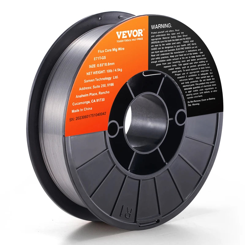 Flux Cored Welding Wire for MIG Welding Carbon Steel - 0.8mm Diameter, 10LBS Spool