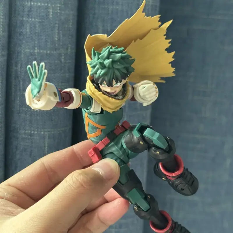 Anime Midoriya Izuku Cloak for 1/12 Doll Action Figures - Handmade Yellow Costume with Iron Wire