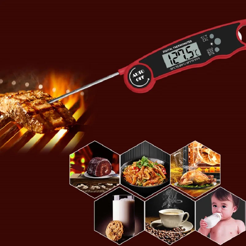 Digital Meat Thermometer for Cooking & BBQ - Instant Read, Waterproof, LCD Display