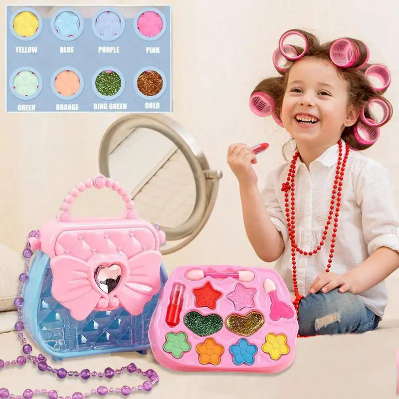 Kids' Dress-Up Toy Set with Makeup, Jewelry & Handbag - Gift for Party & Birthday