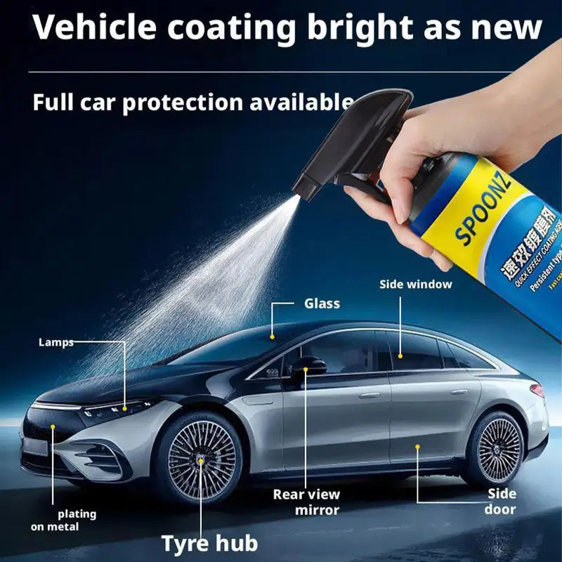 Nano Ceramic Car Coating Spray 500ml - Quick Protective Wax & Polish