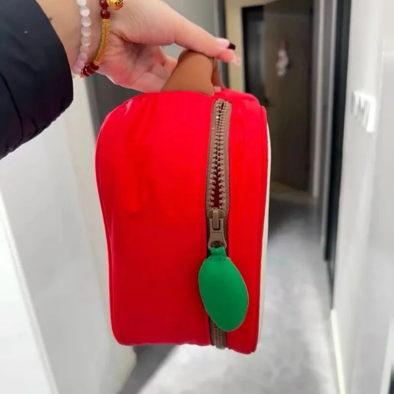 Cute Apple Pattern Makeup Bag Women Travel Cosmetic Organizer Pouch - Christmas Gift