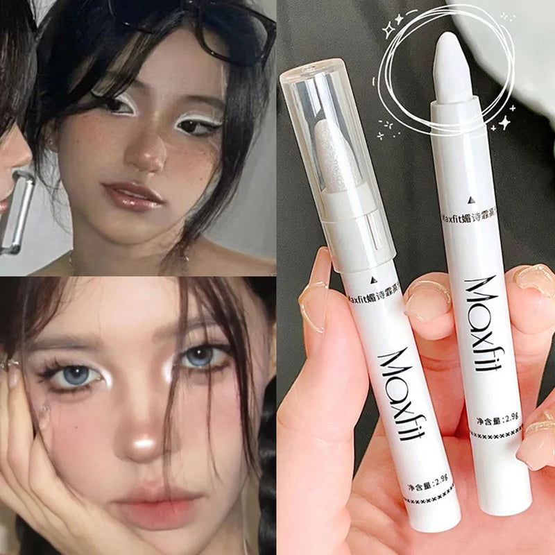 Shimmering Highlight Stick for Bright Eyes - Glitter White Eyeshadow Pencil Highlighter