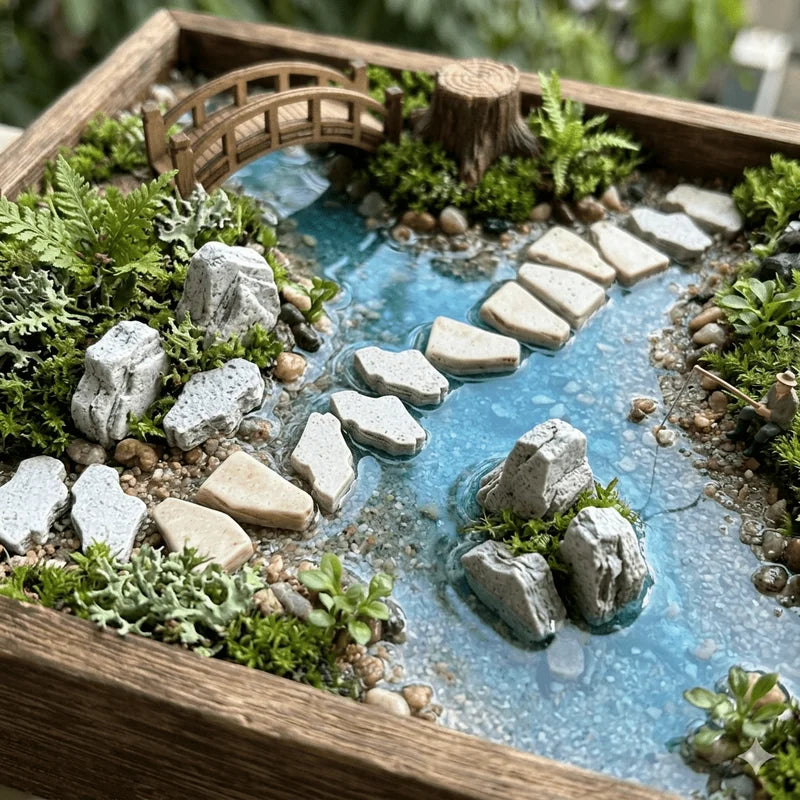 30pcs Realistic Miniature Stone Path Tiles for DIY Diorama and Model Building