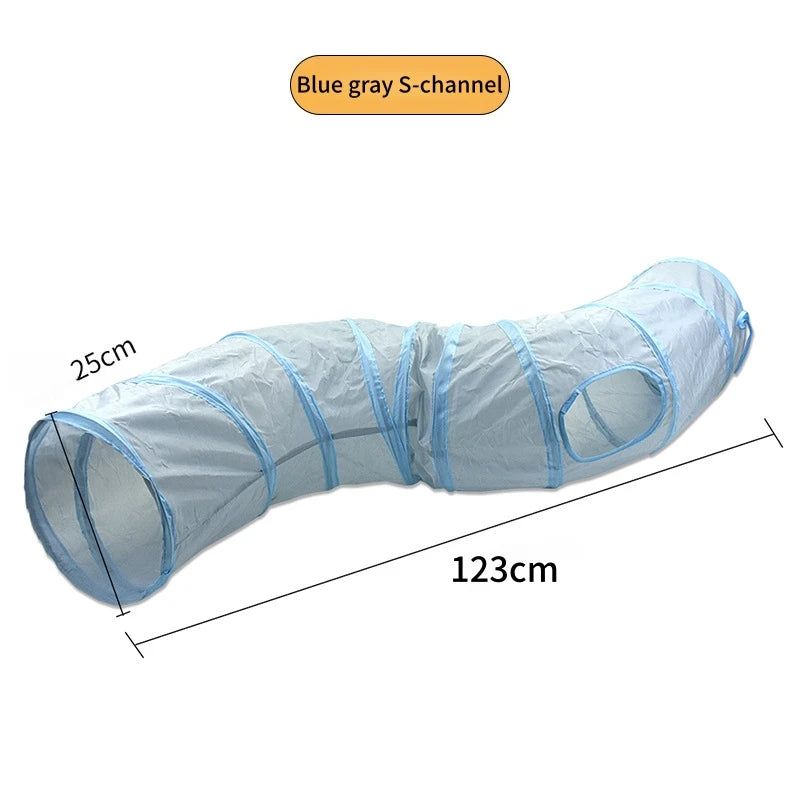 Foldable Cat Tunnel Toy for Indoor Play - Breathable, Multi-Shape, Collapsible Pet Tunnel