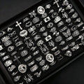 Vintage Gothic Punk Skull Butterfly Ring Set for Women and Men - Retro Jewelry Party Gift