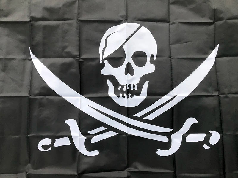 Pirate Flag 3x5ft Double Broken Skull with Knife for Indoor Outdoor Decoration
