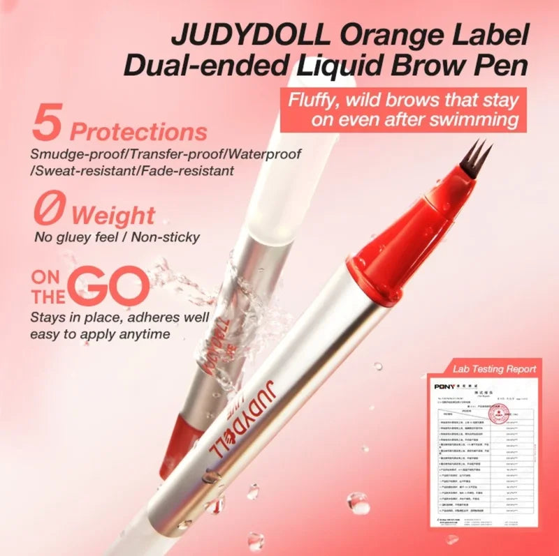 Dual-ended Liquid Brow Pen Waterproof & Sweat-Proof Eyebrow Makeup Tool