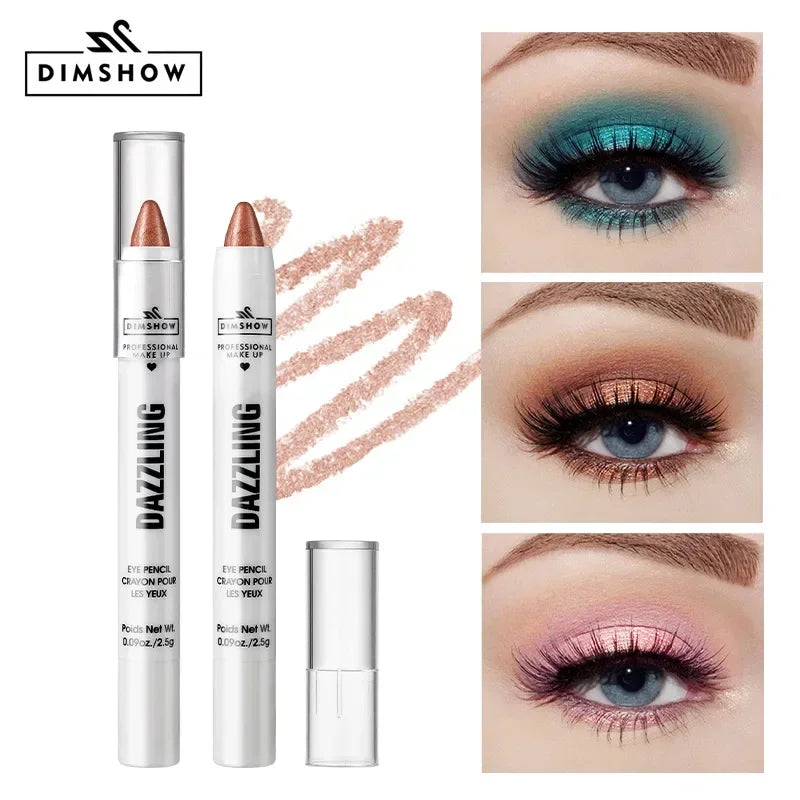12-Color Waterproof Glitter Eyeshadow Pencil Set - Long-Lasting, Smudge-Proof Makeup Tool