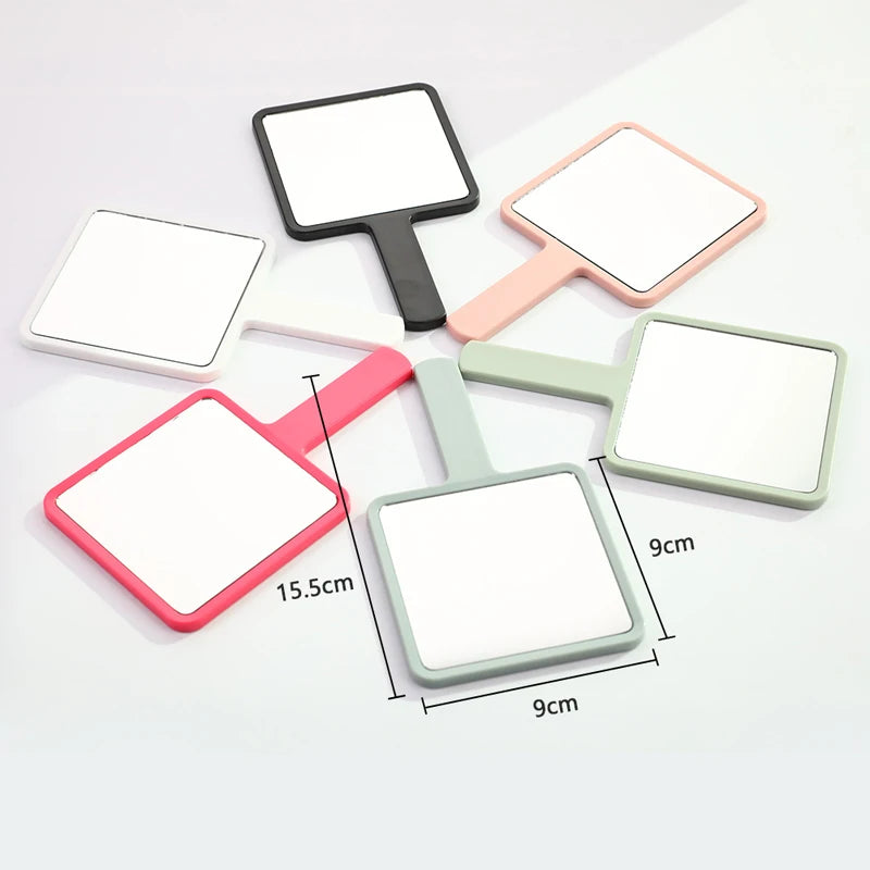 Handheld Makeup Mirror Square Vanity Mirror with Handle for Face & Eyelash Extension