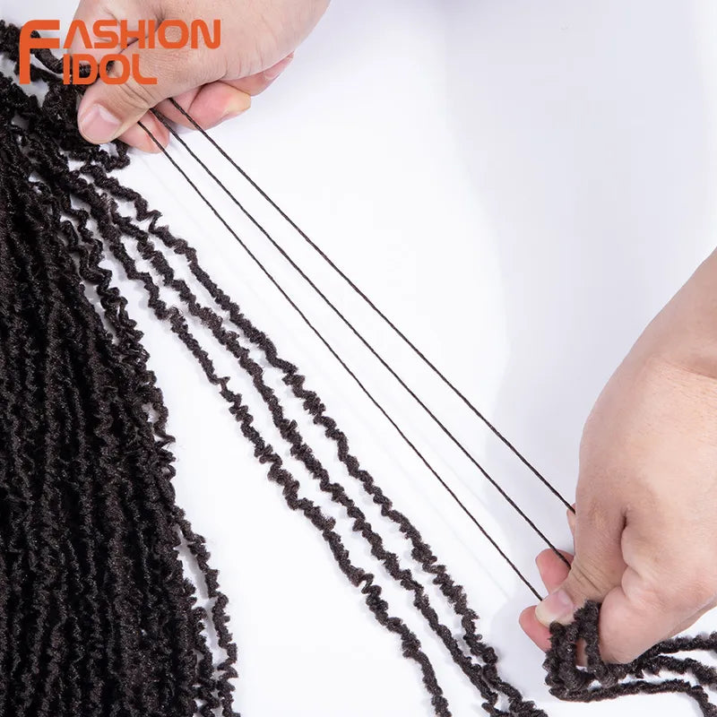 Kinky Curl Faux Locs Crochet Hair Extensions - Ombre Blonde, 18 Inch, 6 Pack
