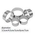 5PCS Round Stainless Steel Biscuit Mold Set for Pastry and Cake Baking