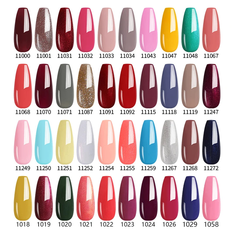 Gel Nail Polish Top & Base Coat Set - 283 Colors UV & LED Curing