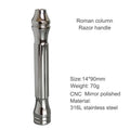 Stainless Steel Safety Razor Handle Roman Column Design - Universal Fit